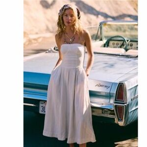 Free People Marbella Midi Strapless Dress